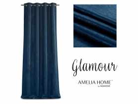 Zasłona Glamour Eyelets 140x250 cm granatowy AMELIAHOME