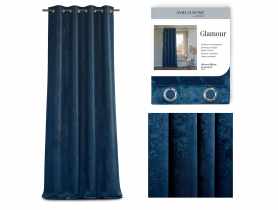 Zasłona Glamour Eyelets 140x250 cm granatowy AMELIAHOME