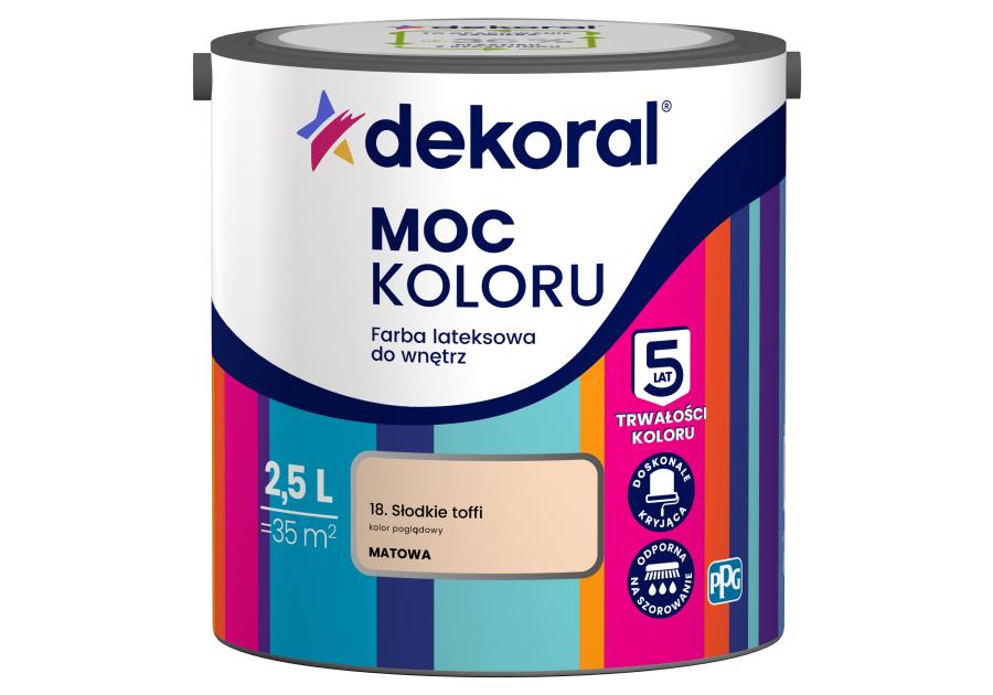 Farba lateksowa Moc Koloru słodkie toffi 2,5 L DEKORAL