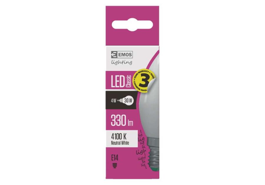 Żarówka LED Classic candle 4W E14 neutralna biel EMOS