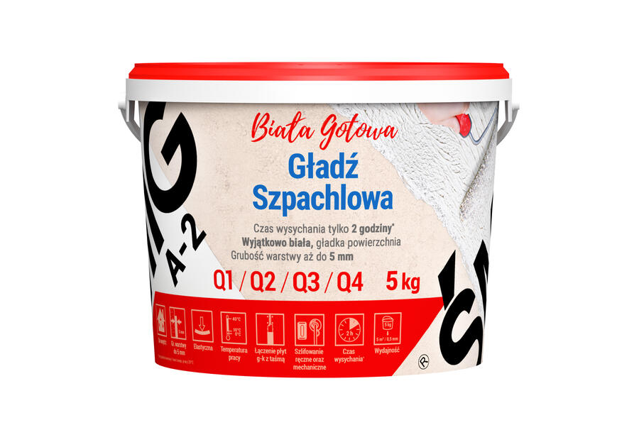 Gładź szpachlowa A-2 biała gotowa 5 kg ŚMIG