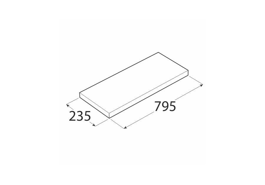 Półka samowisząca jabłoń 79,5x23,5cm VELANO