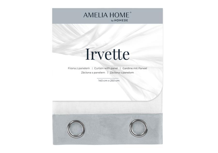 Firanka Irvette Eyelets srebrny 140x270 cm AMELIAHOME