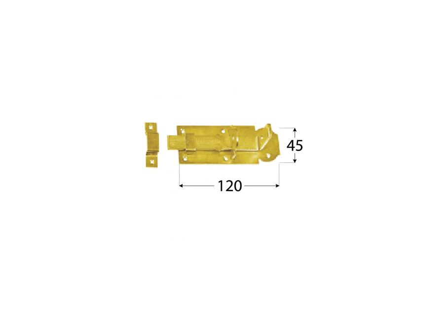 Zasuwka zamykana z ryglem prostym 120x45x5 mm WZP 120 DMX