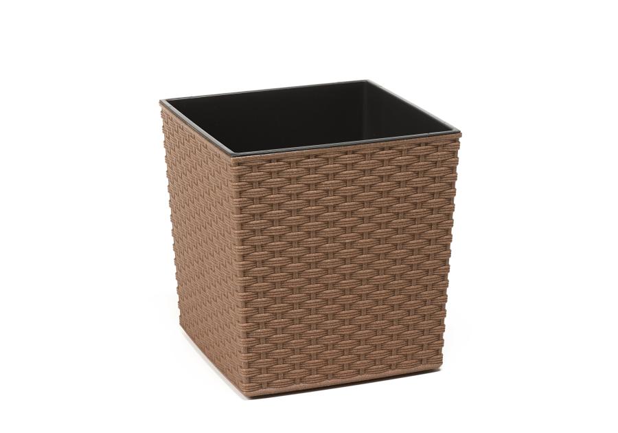Doniczka Juka Eco 19x19 cm rattan naturalne drewno LAMELA