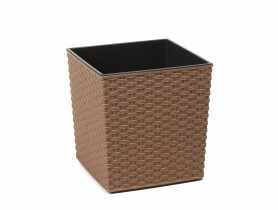 Doniczka Juka Eco 19x19 cm rattan naturalne drewno LAMELA