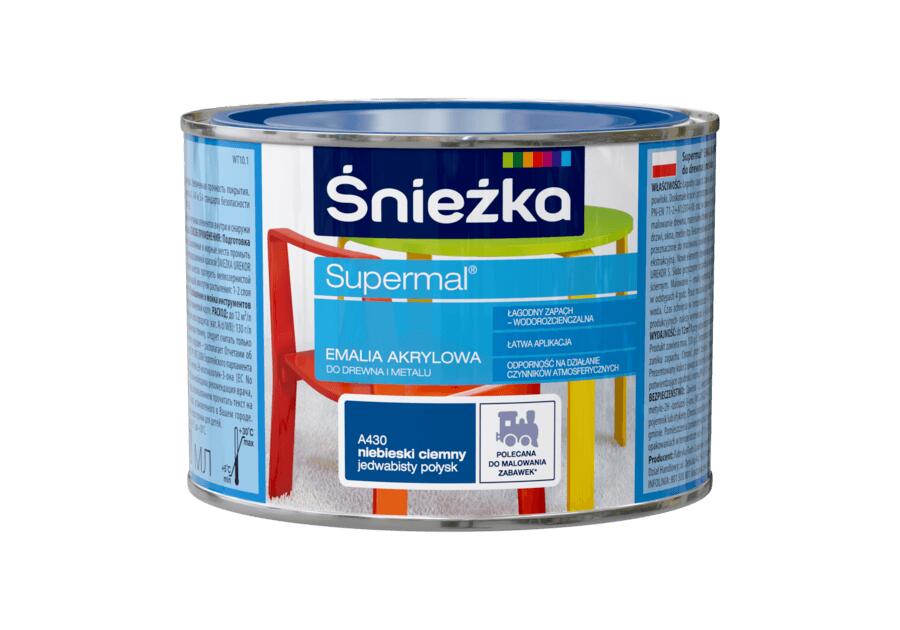 Farba emaliowo-akrylowa Supermal 0,4 L niebieska ciemna ŚNIEŻKA
