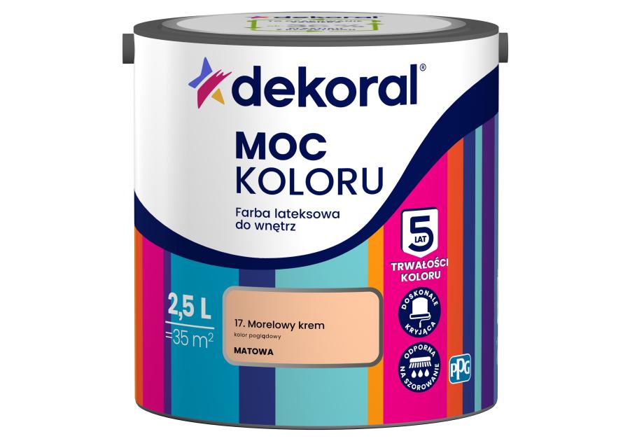 Farba lateksowa Moc Koloru morelowy krem 2,5 L DEKORAL