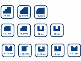 Zestaw 12 szt. frezów kształtowych do drewna, z węglikiem,  chwyt 8 mm DEDRA