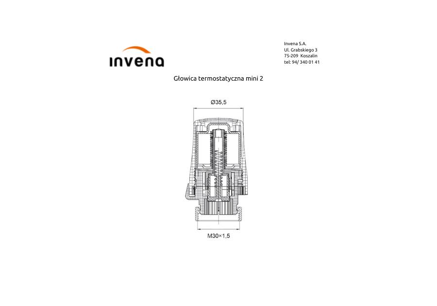 Głowica termostatyczna mini 2 INVENA