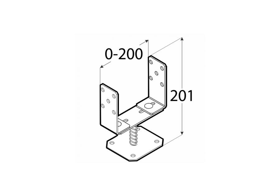 Podstawa słupa 60-200x136x4 mm DMX