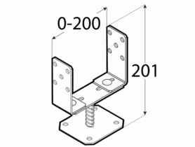 Podstawa słupa 60-200x136x4 mm DMX