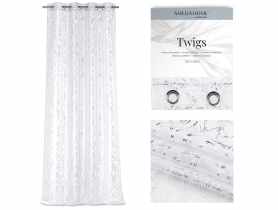 Firanka Twigs 140x250 cm srebrny nadruk AMELIAHOME