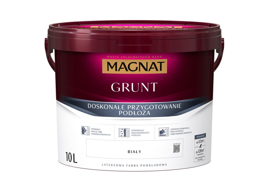Grunt pod farby ceramiczne i lateksowe biały mat 10 L MAGNAT