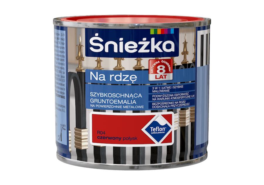 Farba na rdzę czerwona 0,2 L polysk ŚNIEŻKA