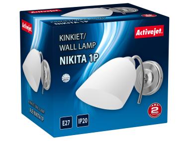 Zdjęcie: Kinkiet Aje-Nikita 1P E27 1x60W Nikiel ACTIVEJET