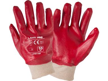 Zdjęcie: Rękawice PVC czerwone,  10, CE, LAHTI PRO