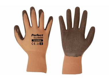 Zdjęcie: Rękawice ochronne Perfect Grip Brown lateks, rozmiar 8 BRADAS