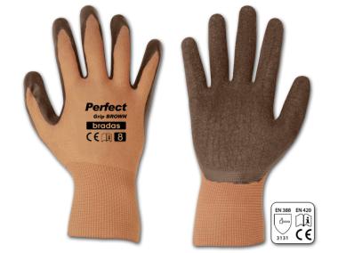 Zdjęcie: Rękawice ochronne Perfect Grip Brown lateks, rozmiar 8 BRADAS