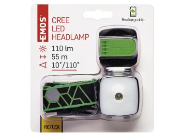 Zdjęcie: Latarka czołowa LED Cree 3W + SMD, 110 lm 850mAh, ładowalna EMOS