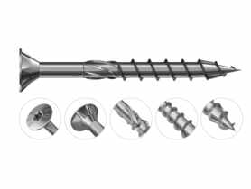 Wkręty konstrukcyjne z niepełnym gwintem i łbem stożkowym 5,0x40 mm, 14 sztuk RAWLPLUG