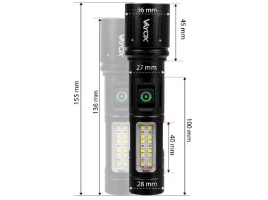 Zdjęcie: Latarka akumulatorowa taktyczna 260lm 5W LED + SMD VA0181 VAYOX