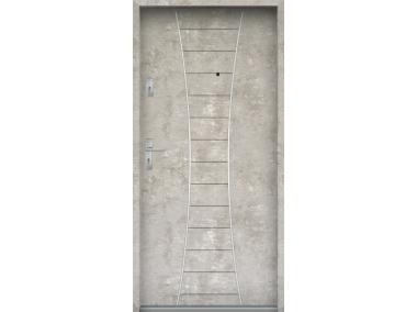 Zdjęcie: Drzwi wejściowe do mieszkań Bastion R-63 Beton naturalny 80 cm (NW) prawe ODO KR CENTER