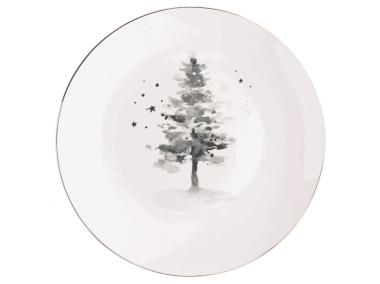 Zdjęcie: Talerz deserowy Misty Forest 20 cm biały z choinką ALTOMDESIGN
