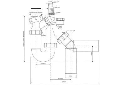 Zdjęcie: Syfon zlewozmywakowy rurowy 1.1/2 x50 mm MCALPINE