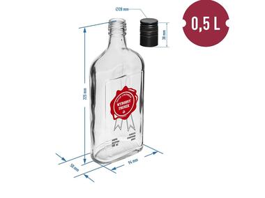 Zdjęcie: Butelka 0,5 L z zakrętką i nadrukiem 2-kolorowym Wyborny Trunek 4 sztuki BROWIN