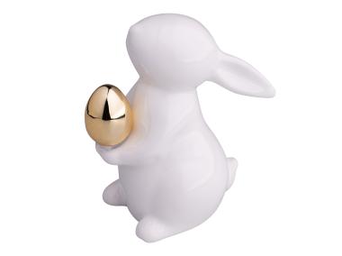 Zdjęcie: Figurka Zając biały ze złotym jajkiem 8x5,5x9cm ALTOMDESIGN