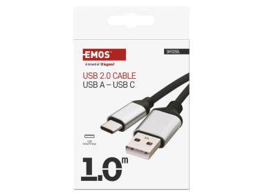 Zdjęcie: Kabel Usb 2.0, wtyk A - C, ładowanie, transmisja danych, 1 m, czarny EMOS