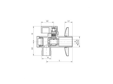 Zdjęcie: Zawór kulowy kątowy z filtrem 1/2x3/4" KFA