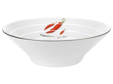 Zdjęcie: Salaterka Toskania z porcelany New Bone fi 19,5 cm wzór 2 Paprika DECOR