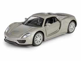 Model metalowy 5 Porsche 918 Spyder srebrny RMZ