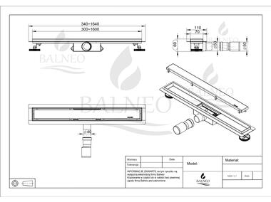 Zdjęcie: Odpływ liniowy dwustronny Duplex (pod płytkę / Virgin) - 110 cm BALNEO