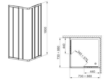 Zdjęcie: Kabina narożna Variabel 90x90x180 cm srebrny pleksa KFA