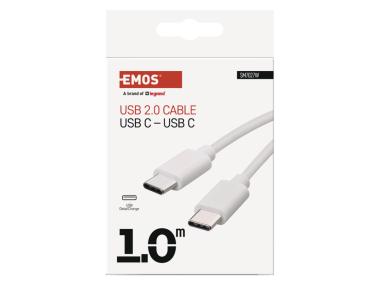 Zdjęcie: Kabel Usb 2.0, wtyk C - C, szybkie ładowanie, transmisja danych, 1 m, biały EMOS