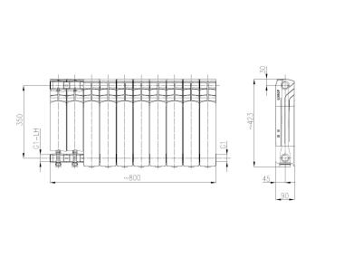 Zdjęcie: Grzejnik aluminiowy G350F 10-elementowy biały KFA