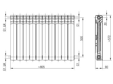 Zdjęcie: Grzejnik aluminiowy G500F/10 1,6 MPa KFA