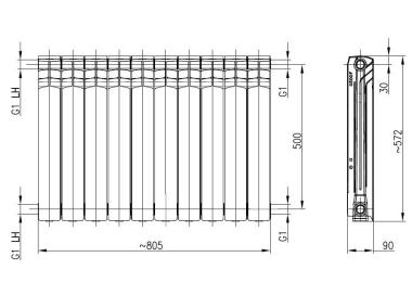 Zdjęcie: Grzejnik aluminiowy G500F 10-elementowy biały KFA