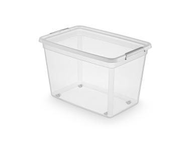 Zdjęcie: Pojemnik z pokrywą i klipsami na kółkach Basestore 58x39x35 cm 60 L ORPLAST