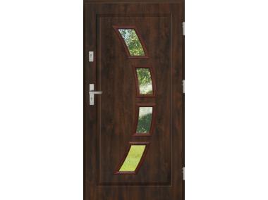 Zdjęcie: Drzwi zewnętrzne stalowo-drewniane Disting Mario 03 Orzech 90 cm prawe KR CENTER