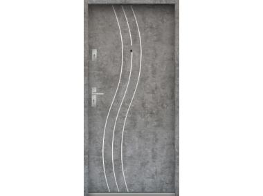 Zdjęcie: Drzwi wejściowe do mieszkań Bastion R-60 Beton srebrny 80 cm (NW) prawe ODR KR CENTER