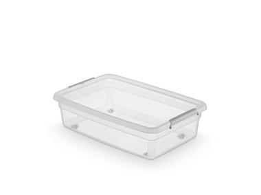 Zdjęcie: Pojemnik z pokrywą i klipsami na kółkach Basestore 58x39x16 cm 29 L ORPLAST