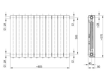 Zdjęcie: Grzejnik aluminiowy ADR 500 10-elementowy czarny KFA