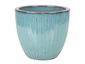 Donica ceramika szkliwiona 36x32,5 cm morski błękit CERMAX