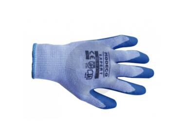 Zdjęcie: Rękawice z dzianiny guma spieniana niebieska rozmiar 10 ce MODECO EXPERT