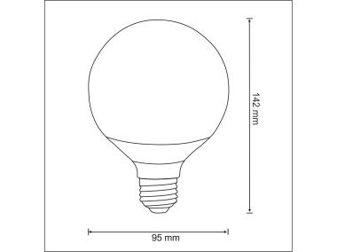 Zdjęcie: Żarówka Smart LED G95 RGB + 3000K E27 806 lm, 9 W, sterowana pilotem POLUX