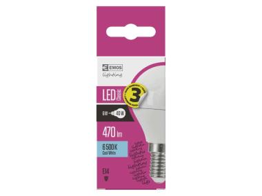 Zdjęcie: Żarówka LED Classic Mini Globe, E14, 5 W (40 W), 470 lm, zimna biel EMOS